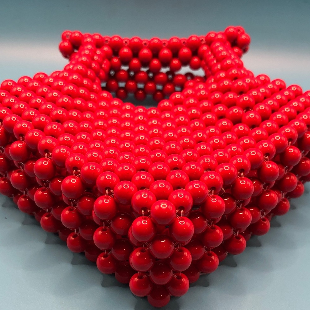 Red Beaded Handbag - Picture 7 of 7